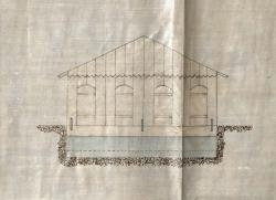 Badekabinen Buissons, 1885 - Vorlage: Staatsarchiv Freiburg, B 741/8, Nr. 3526 Zeichnung der Badekabinen Buissons von 1885