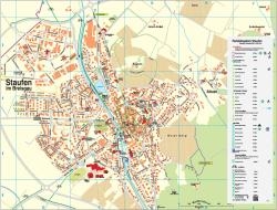 Stadtplan der Stadt Staufen mit Parkleitsystem