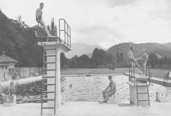 Die Sprunganlage im Freibad nach dem Umbau im Jahr 1937